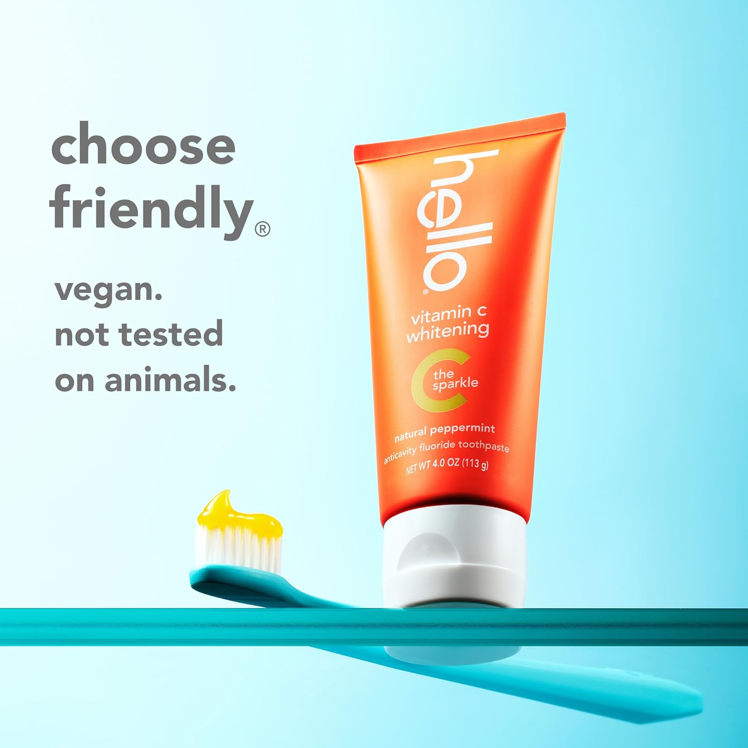 Hello Vitamin C Whitening Toothpaste With Fluoride, Whitening Sls Free Toothpaste, Up To 2 Shades Whiter Teeth, No Peroxide, Safe For Everyday Use, Natural Peppermint, 4.0 Oz : Health & Household