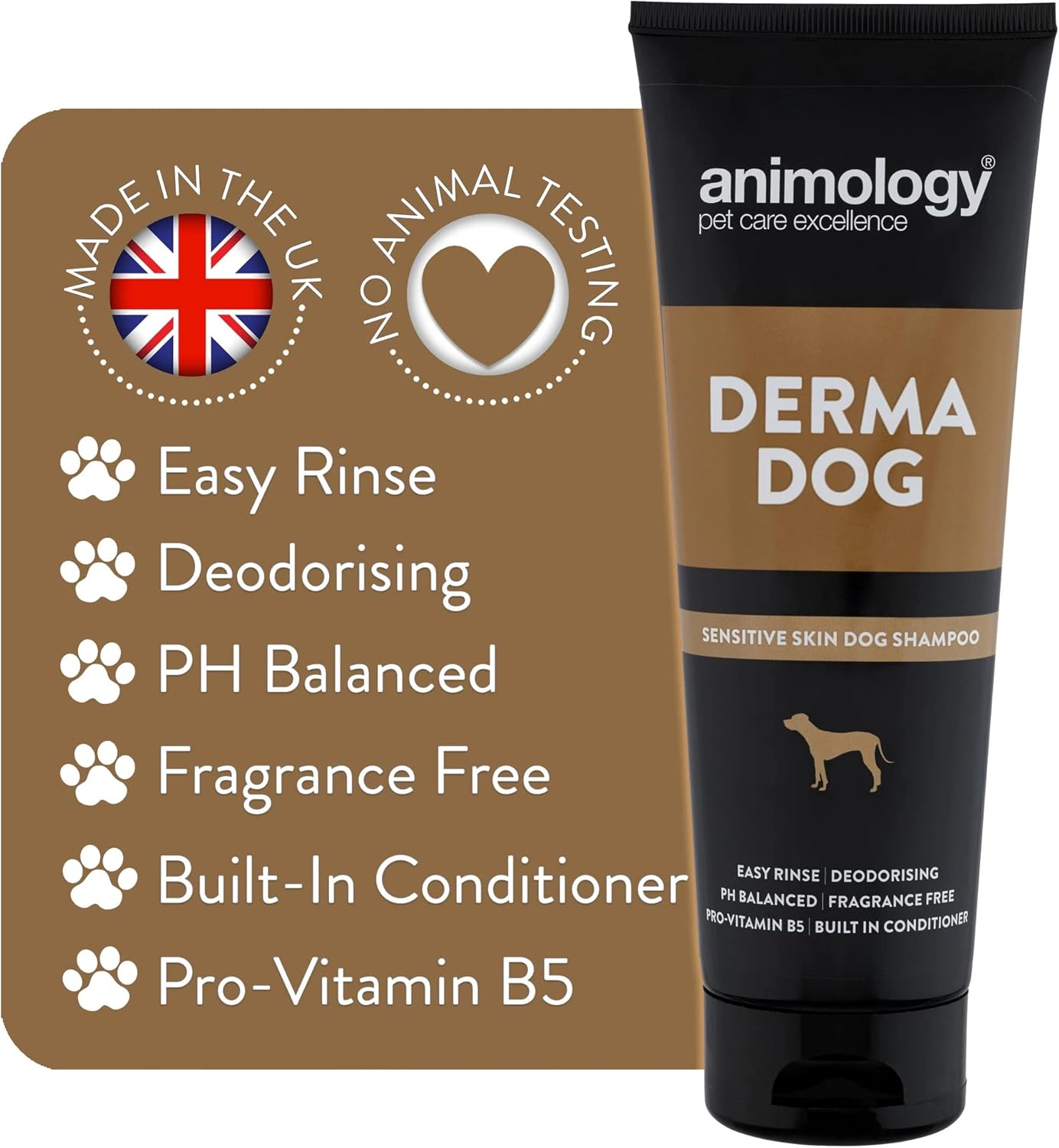 Animology Derma Dog Fragrance Free Mild Dog Shampoo 250ml : Amazon.co.uk: Pet Supplies