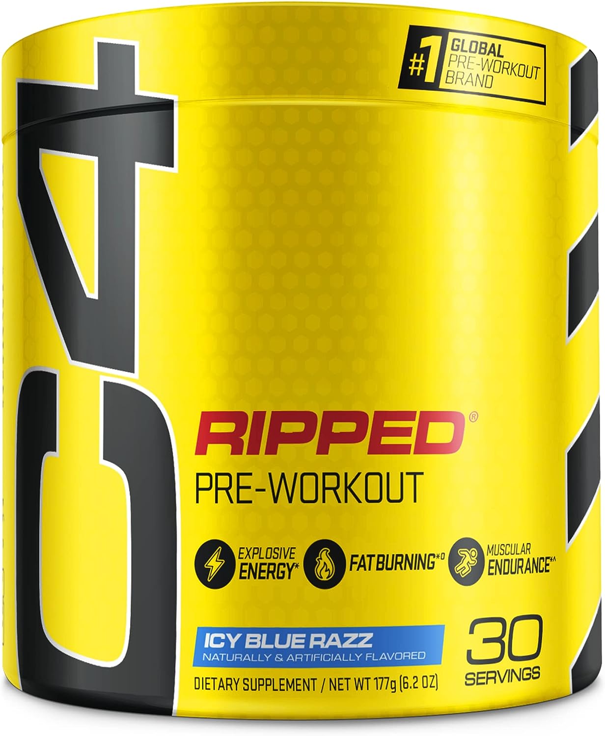 Cellucor C4 Ripped Pre Workout Powder ICY Blue Razz | Creatine Free +