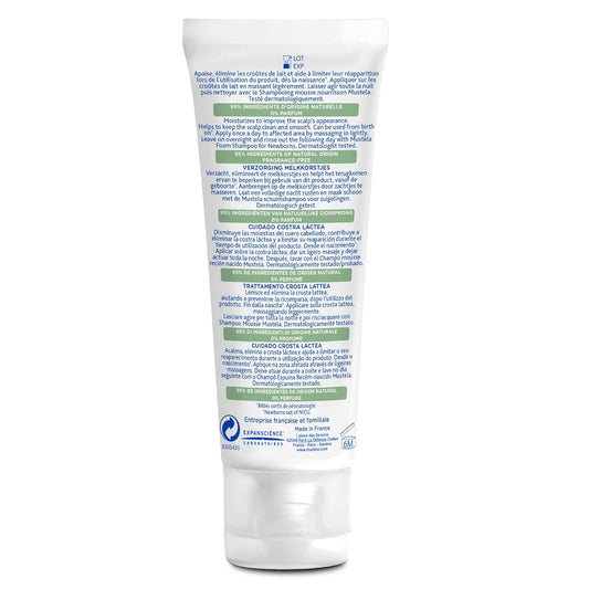 Mustela Baby Cradle Cap Cream - Newborn Safe - With Natural Avocado - Paraben Free & Fragrance Free - 1.35 Fluid Ounce