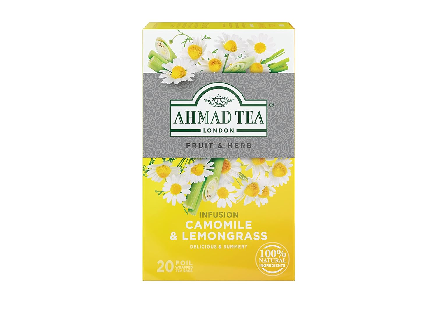 Ahmad Tea Camomile & Lemongrass Infusion, 20 Count (Pack Of 6)