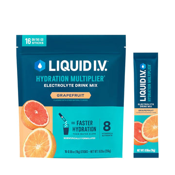 Liquid I.V.® Hydration Multiplier® - Grapefruit - Hydration Powder Packets | Electrolyte Powder Drink Mix | Convenient Single-Serving Sticks | Non-Gmo | 16 Servings (Pack Of 1)