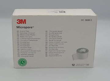 Micropore Surgical Tape | 3M Icropore Surgical Tape | Medical Tape For Skin, Dressings And Face | First Aid Tape Suitable For Sensitive Skin Box Of 24 Rolls (White, 1.25Cm)