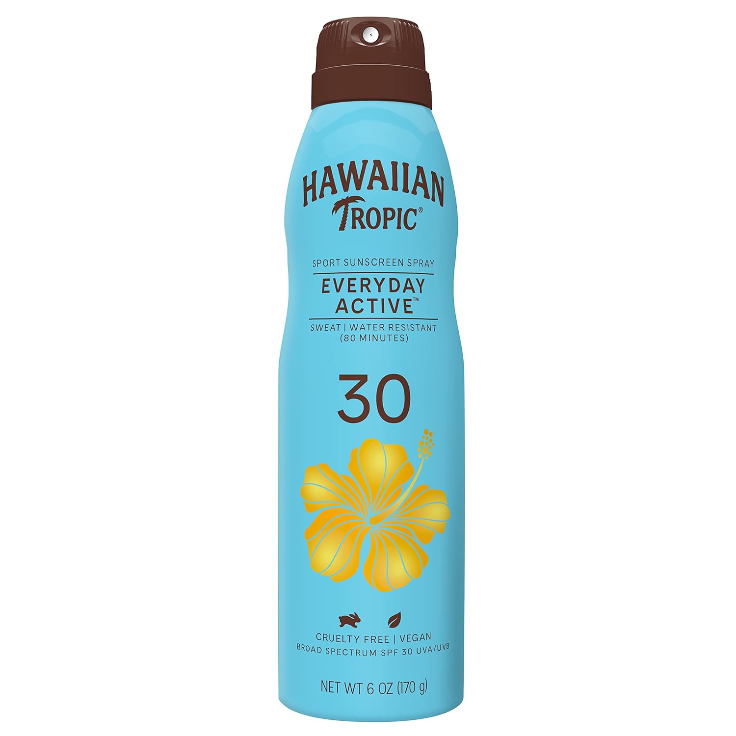 Hawaiian Tropic Everyday Active Clear Spray Sunscreen SPF 30, 6oz | Hawaiian Tropic Sunscreen SPF 30, Sunblock, Oxybenzone Free Sunscreen, Spray On Sunscreen, Body Sunscreen Spray, 6oz