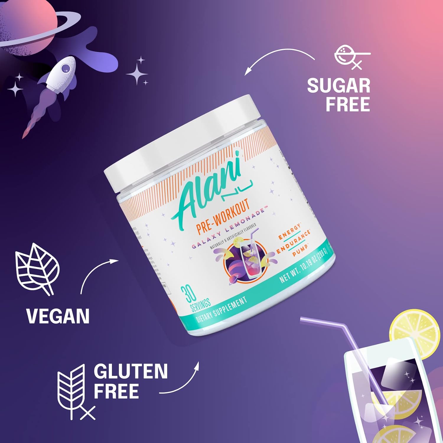 Alani Nu Pre-Workout - Galaxy Lemonade (30 Servings) : Health & Household