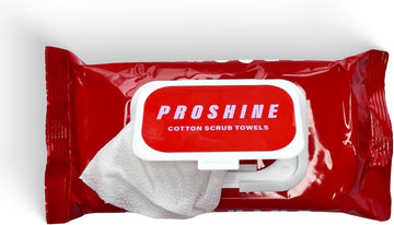 Proshine Cotton Scrub Towels For Makeup Removal - 30 Exfoliating Cleaning Wipes With Retinol And Shea Butter - Biodegradable Eye Makeup Remover And Makeup Wipes For Make Up Enthusiasts