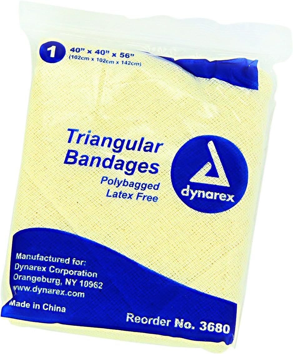 Dynarex 3680 Triangular Bandage, 7" x 4" x 4.25", Pack of 12 : Health & Household