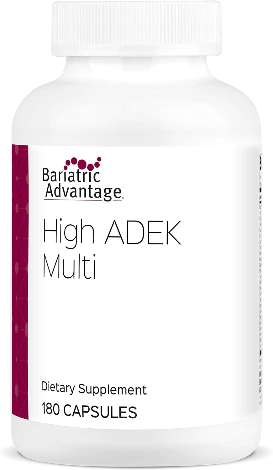Bariatric Advantage High Adek Multivitamin, High Potency Vitamin A, Vitamin D, Vitamin E, And Vitamin K Supplement For Bariatric Surgery Patients - 180 Count
