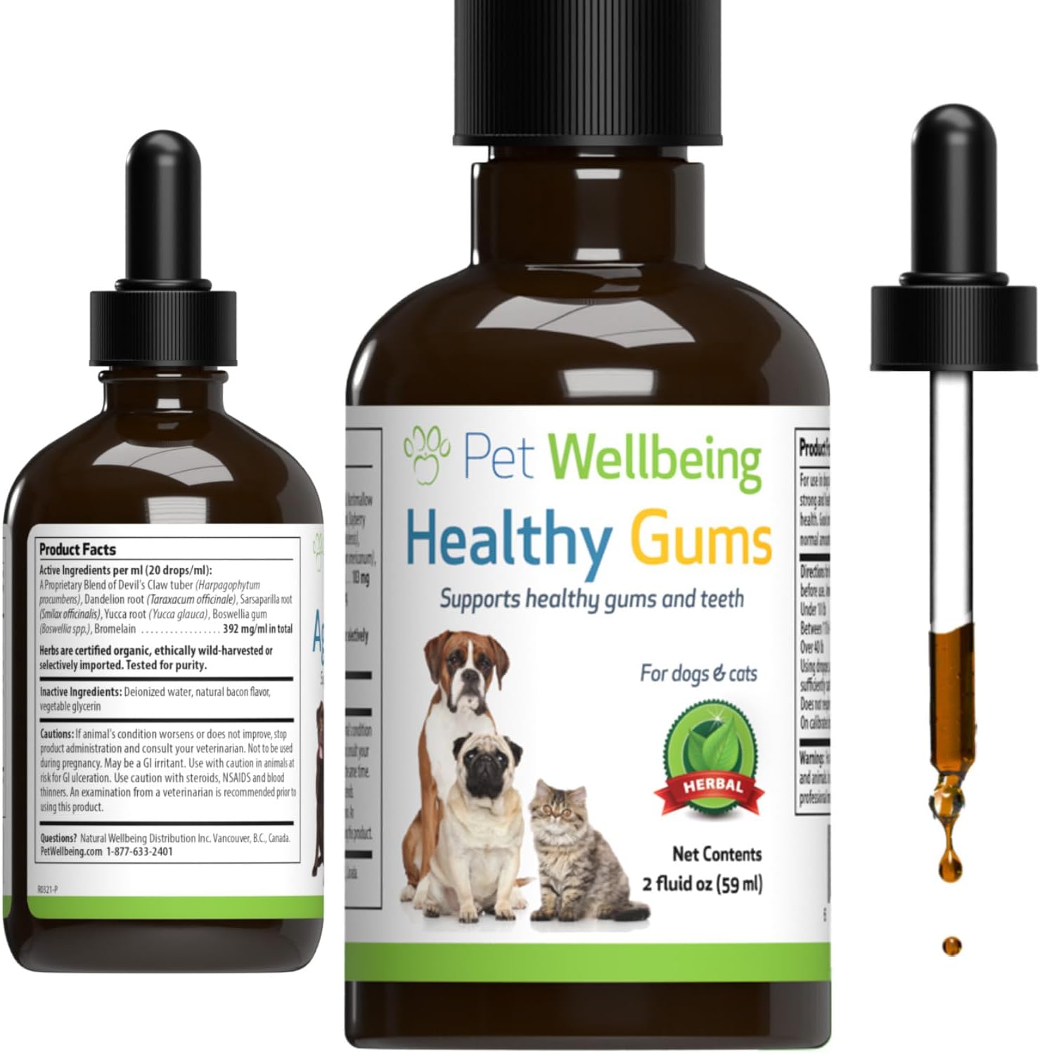 Pet Wellbeing - Healthy Gums For Dogs - Natural Supplement For Healthy Gums, Teeth And Breath Against Dog Gingivitis - 2Oz (59Ml)