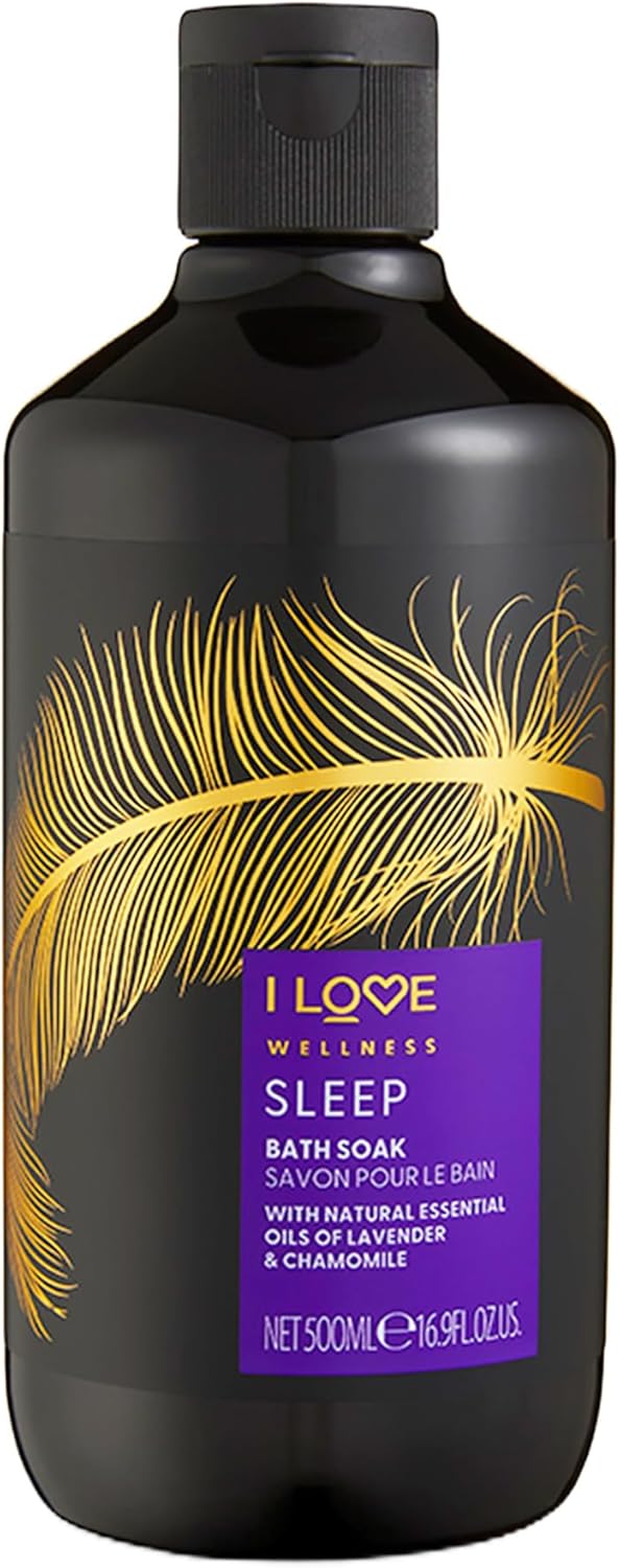 I Love Wellness Sleep Bath Soak, With Natural Essential Oils Of Lavender & Chamomile, Fragranced Bath Soak, Invigorating Aroma, Vegetarian & Vegan-Friendly - 500Ml