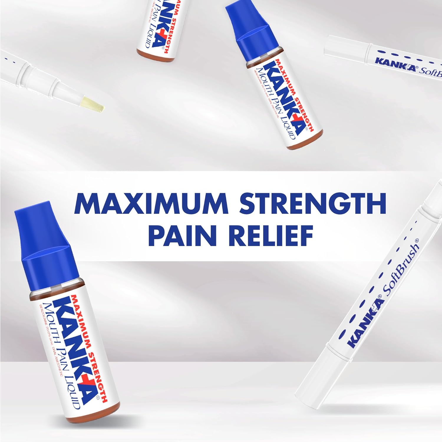 Kank-A Mouth Pain Liquid, Maximum Strength, 0.33 Fl Oz, Canker Sore Medicine, Includes Applicator, Forms Protective Coating For Mouth Sores, Maximum Pain Relief, 1 Pack : Health & Household