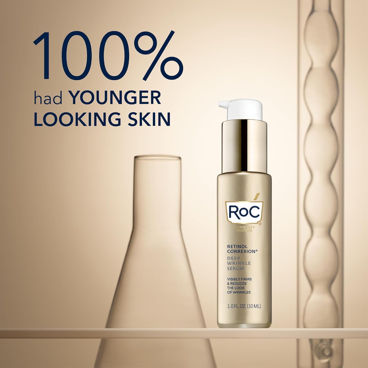 RoC Retinol Correxion Deep Wrinkle Retinol Face Serum with Ascorbic Acid, Daily Anti-Aging Skin Care Treatment for Fine Lines, Dark Spots, Acne Scars, 1 Ounce (Packaging May Vary) : Beauty & Personal Care