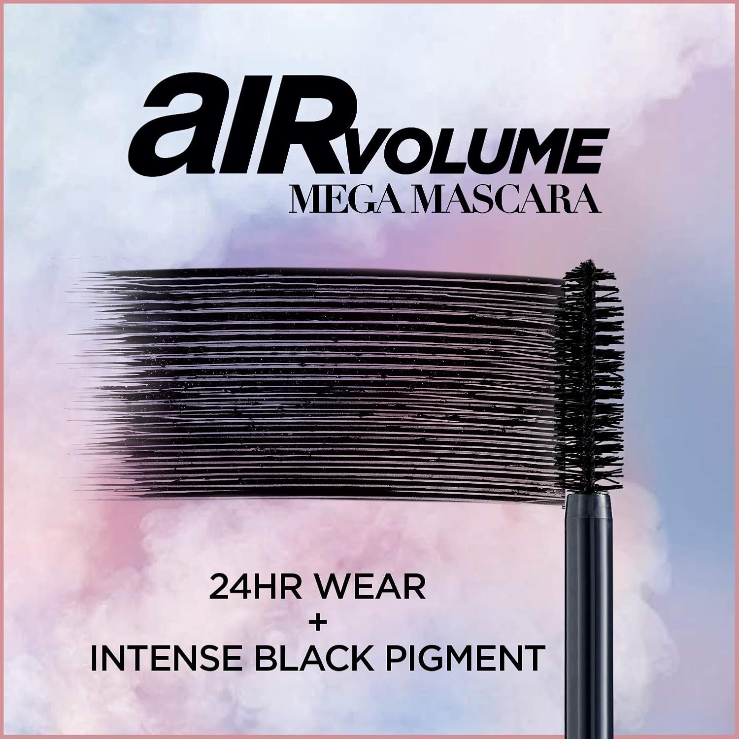 L'Oreal Paris Makeup Air Volume Mega Mascara, Lightweight & Long-lasting Volumizing Mascara for Voluminous Eyelashes, Washable Blackest Black, 0.3 Fl Oz : Beauty & Personal Care