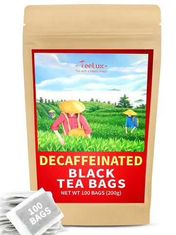 Teelux Decaf Black Tea Bags, Smooth & Full-Bodied Taste, Premium Decaffeinated Black Tea, 100 Count Tea Bags