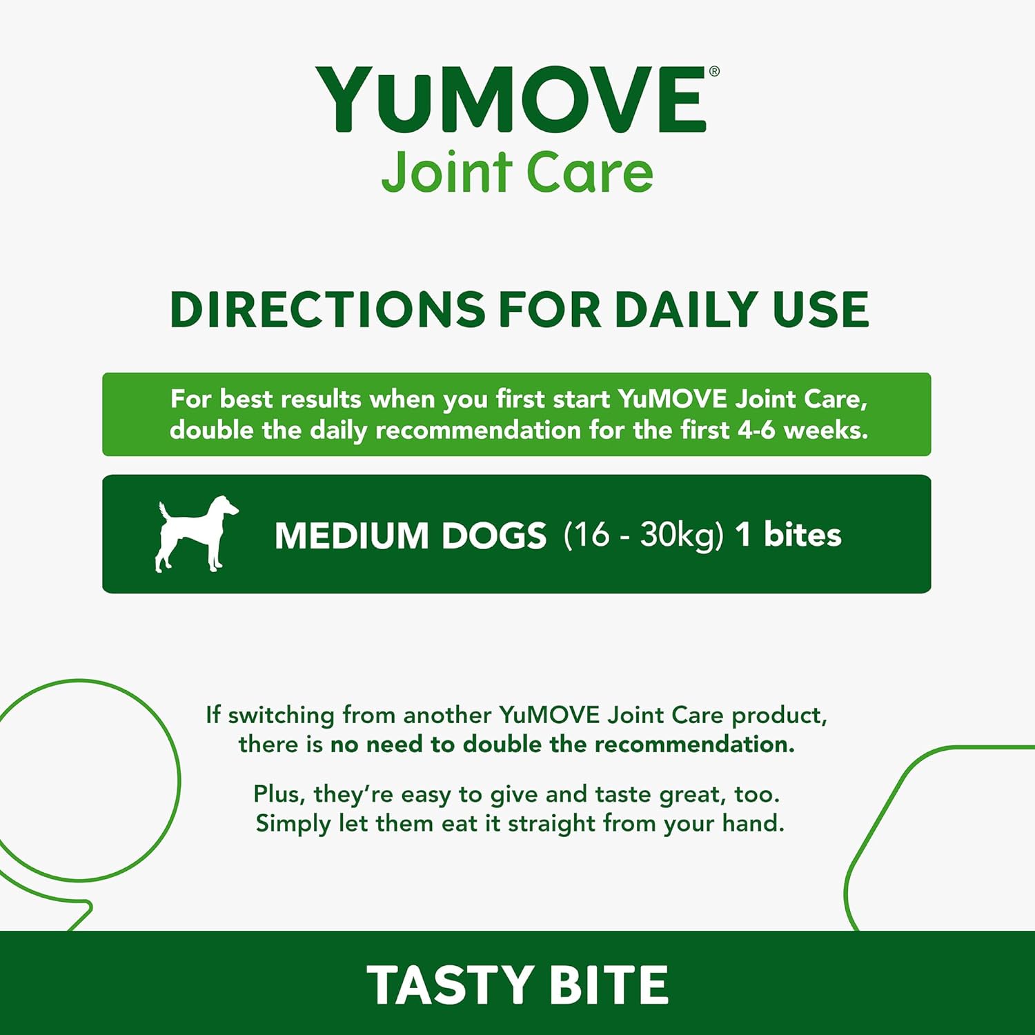 YuMOVE ONE-A-DAY Chews For Medium Dogs | Joint Supplement for Stiff Dogs with Glucosamine, Chondroitin, Green Lipped Mussel | 30 Chews - 1 Month supply :Pet Supplies