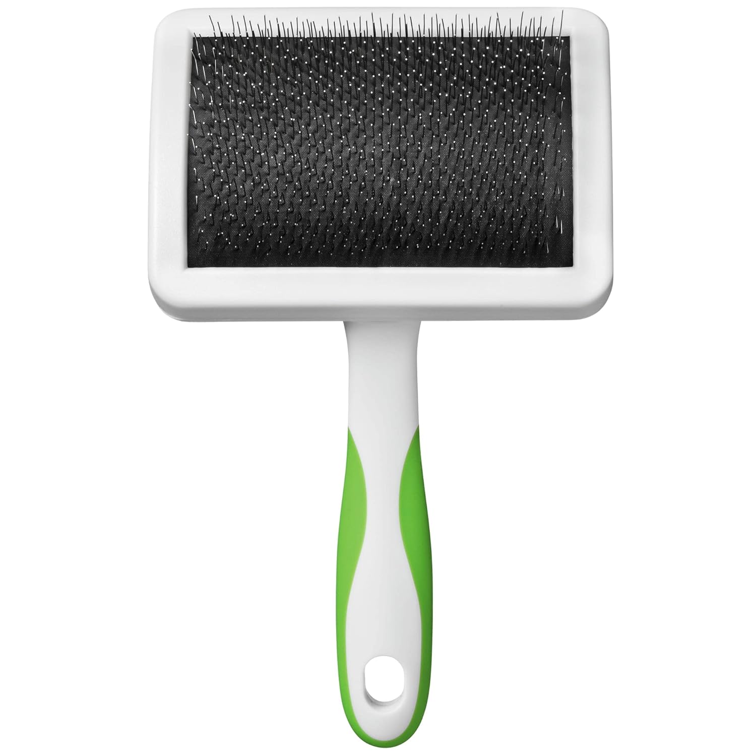 Andis 65710 Self-Cleaning Animal Slicker Brushes With Curved Stainless-Steel Bristles For All Breeds - Reduces Shedding By Up To 90%, Removes Tangles, Dirt & Loose Hair – Large, Green,Black : Pet Supplies