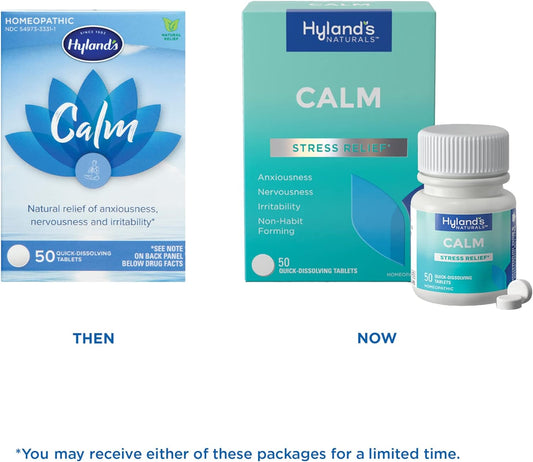 Hyland'S Calm Tablets, Stress Relief Supplement, Natural Relief Of Anxiousness, Nervousness, And Irritability, 50 Count (Pack Of 1, 50 Count Total)