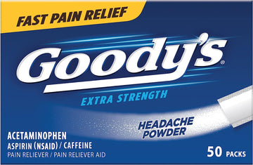Goody's Pain Relief Powders, Extra Strength Headache Powder, 50 ct (Pack of 1)