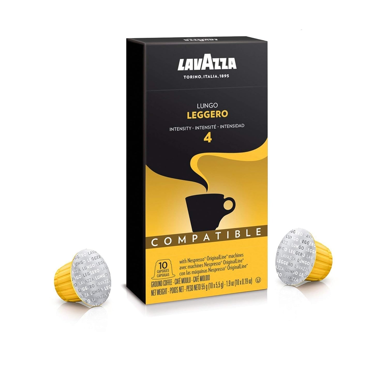 Lavazza Leggero Lungo Medium Roast Capsules Compatible with Nespresso Original Machines (Pack of 60) ,Value Pack, Blended and roasted in Italy, Full bodied, velvety crema and fruity and floral notes : Everything Else