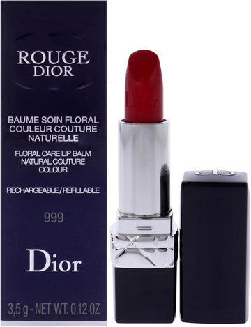 Christian Dior Rouge Dior Colored Satin Lip Balm - 999 The Iconic Red For Women 0.12 Oz Lipstick (Refillable)
