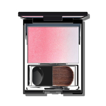 Kyda Cool Tone Shimmer Blush, Gradient Cinnamon Apricot Color, Micro-Fine Shimmer Powder Blush, Soft Buildable Cheek Color, Lightweight Smooth, Multiuse Blusher Compact