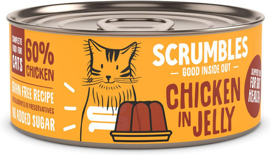 Scrumbles Natural Wet Cat Food, Chicken in Jelly 18x 80g