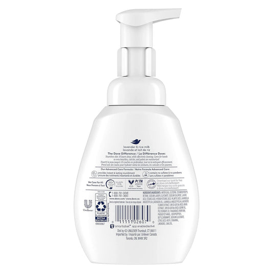 Dove Foaming Hand Wash Lavender & Rice Milk Pack Of 4 Protects Skin From Dryness, More Moisturizers Than The Leading Ordinary Hand Soap, 10.1 Oz