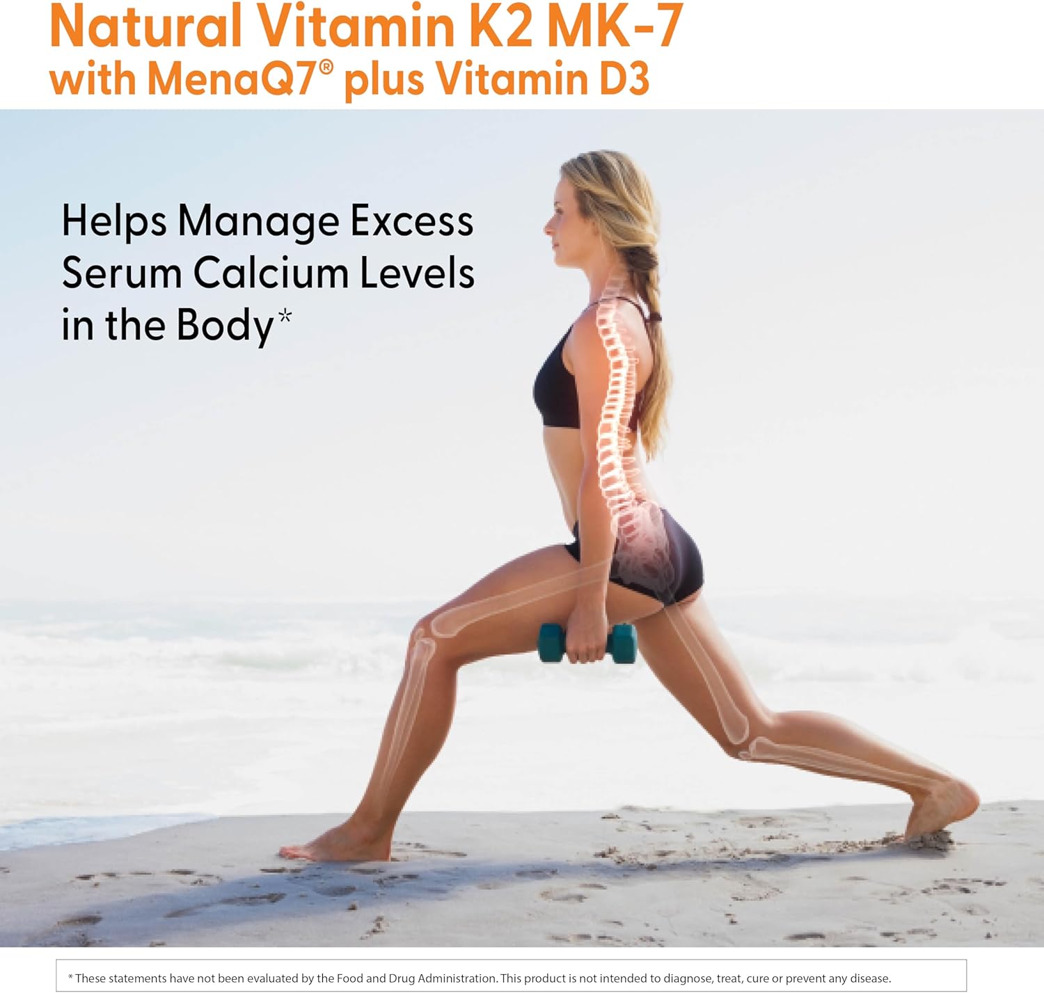 Doctor's Best Natural Vitamin K2 with MK-7, 180mcg Plus D3 1000IU, Non-GMO, Gluten Free, Vegetarian, Soy Free, 60 Veggie Caps : Health & Household