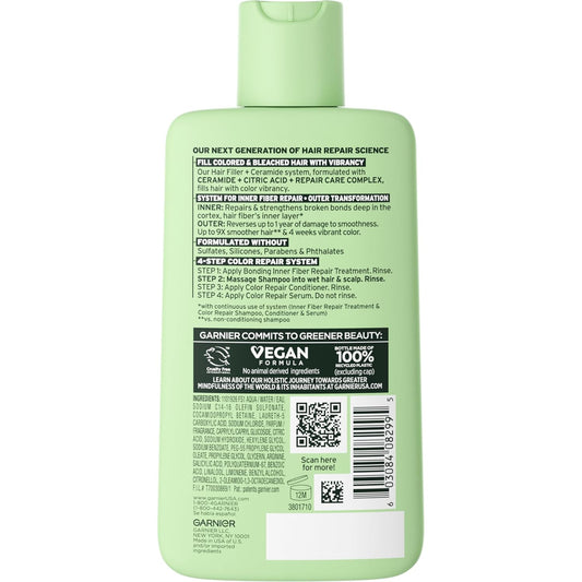 Garnier Fructis Hair Filler Color Repair Shampoo With Ceramide, Smoothing & Sulfate Free Shampoo For Colored, Bleached Hair, 10.1 Fl Oz, 1 Count