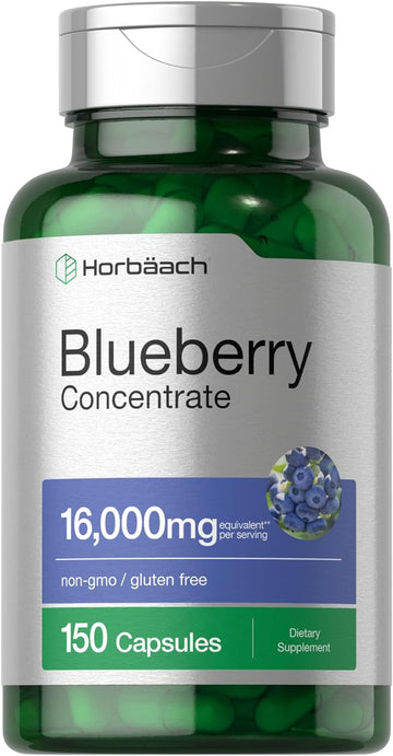 Horbäach Blueberry Extract Supplement | 150 Capsules | Blueberry Concentrate | Non-Gmo, Gluten Free