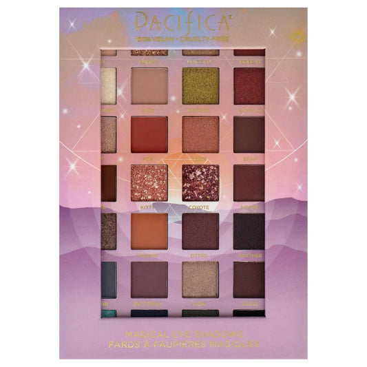 Pacifica Beauty, Animal Magic Eye Shadow Palette, 28 Eyeshadow Shades, Mineral Eyeshadow, Matte, Shimmer And Glitter Mica Shades, Vitamin E, Made From 100% Recyclable Paper, Vegan And Cruelty Free