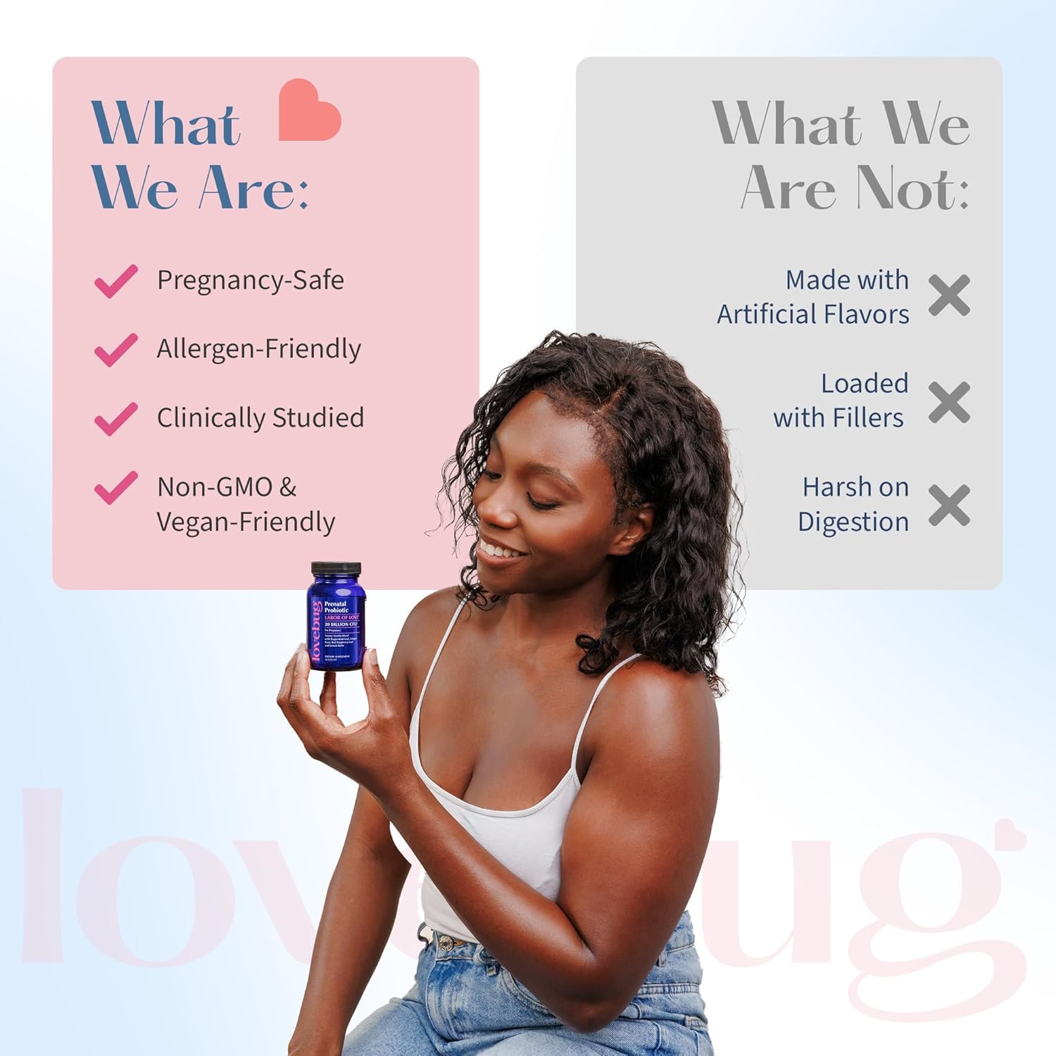 Lovebug Prenatal Probiotic | Helps With Morning Sickness, Nausea, Heartburn & Digestion | Helps Baby Microbiome | Multi Strain 20 Billion Cfu | 30 Capsules : Health & Household