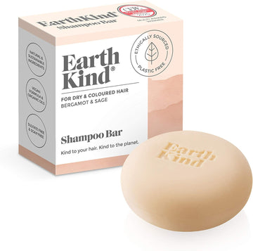 Earthkind Shampoo Bar, Bergamot & Sage, Sulfate Free Plastic Free & Vegan, Gentle For Dry & Coloured Hair, Professional Quality, Daily Use, Natural, Sustainable Ingredients – 50G (Orange)
