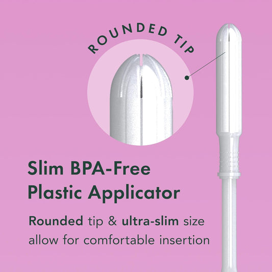 Rael Period Bundle - Bpa-Free Slim Applicator Tampon (Regular & Super, 40 Count) & Organic Cotton Cover Regular Liners (44 Count)