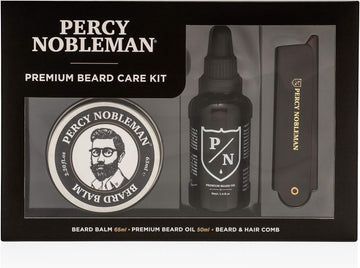 Percy Nobleman Premium Beard Care Kit, A Limited Edition Beard Grooming Kit, Containing A Premium Beard Oil, Beard Balm And Folding Comb…