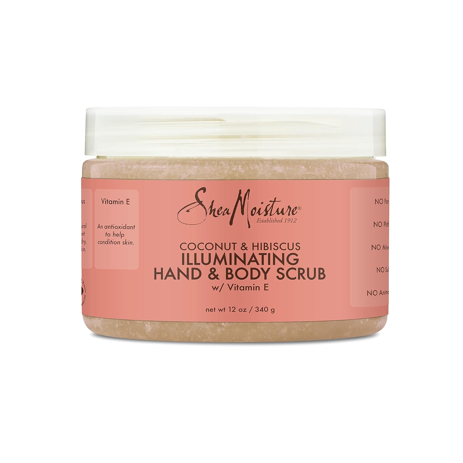 Sheamoisture Body Scrub For Dull Skin Illuminating Coconut And Hibiscus Cruelty-Free Skin Care 12 Oz