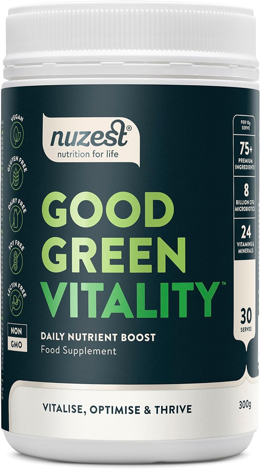 Nuzest Greens Powder Good Green Vitality – Vitamins, Minerals & Superfoods – Vegan Multivitamin Supplement (300g)