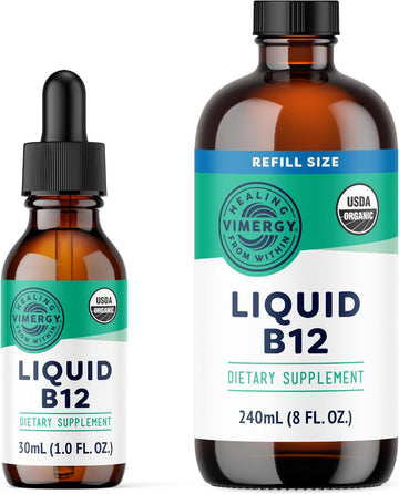 Vimergy Liquid B12 (30 Ml) And Liquid B12 Refill (240 Ml) - Bundle