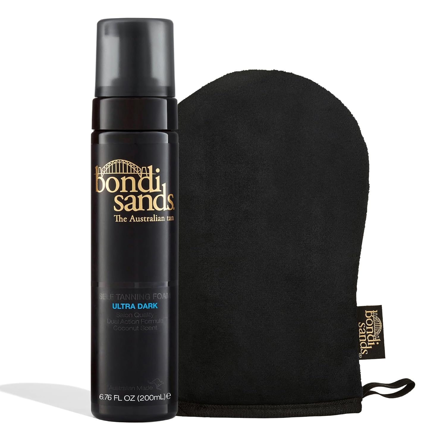 Bondi Sands Ultra Dark Self Tanning Foam + Application Mitt | Includes Lightweight Sunless Foam + Reusable Mitt for a Flawless Finish ($32 Value)