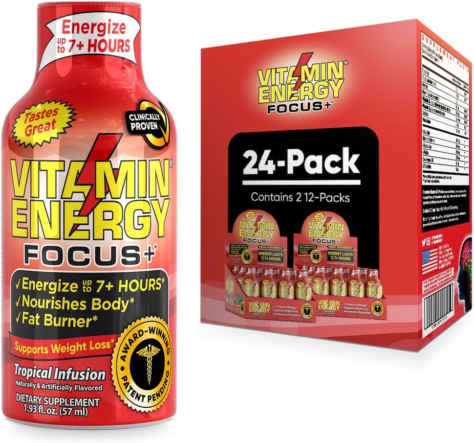 Vitamin Energy Mood+ and Focus Energy Drink Shot Bundle : Health & Household