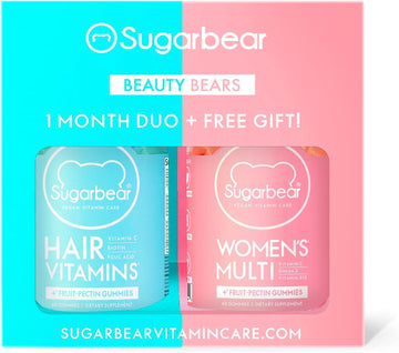 SugarBear Vitamins (Beauty Bears) Vegan Hair Gummy with Biotin, Vitami