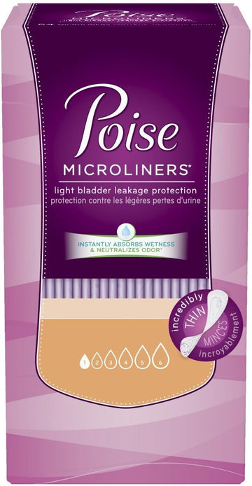 Poise Microliners, Long Length - Lightest Absorbency, 50 Count (Pack of 2)