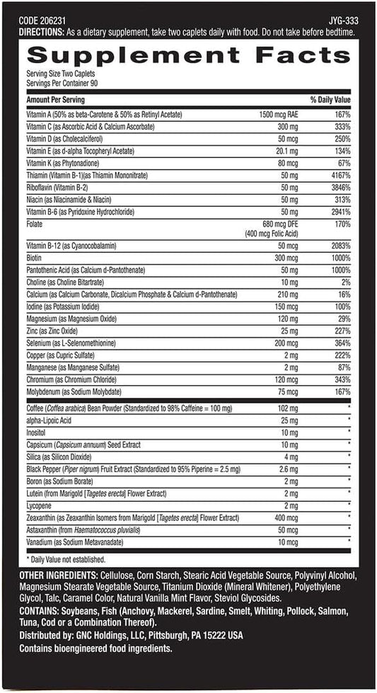 Gnc Mega Men Energy & Metabolism Multivitamin | Antioxidants And Increased Calorie Burning | 180 Count