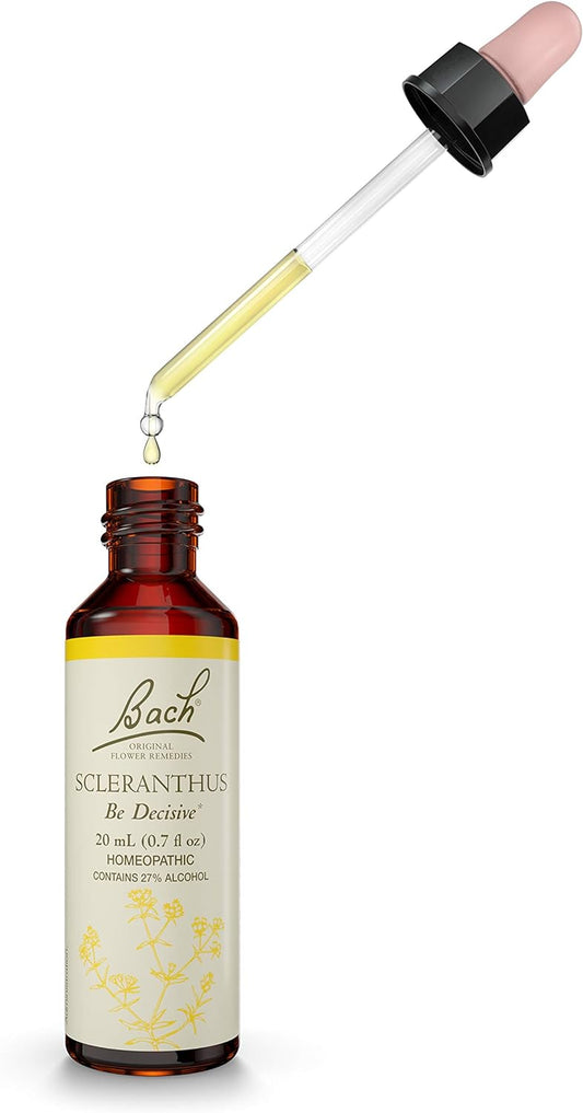 Bach Original Flower Remedies, Scleranthus for Decisiveness and Certainty, Natural Homeopathic Flower Essence, Holistic Wellness and Stress Relief, Vegan, 20mL Dropper
