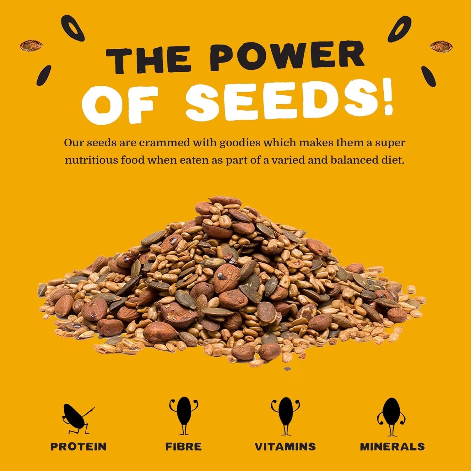 Munchy Seeds Just Add Savoury Sprinkles Snack - Spicy Peri Peri, 125g, Sunflower Seeds, Pumpkin Seeds and Watermelon Seed Mix with Grains, Spice, & Bird’s Eye Chilli, Vegan, Protein & Fibre : Amazon.co.uk: Grocery