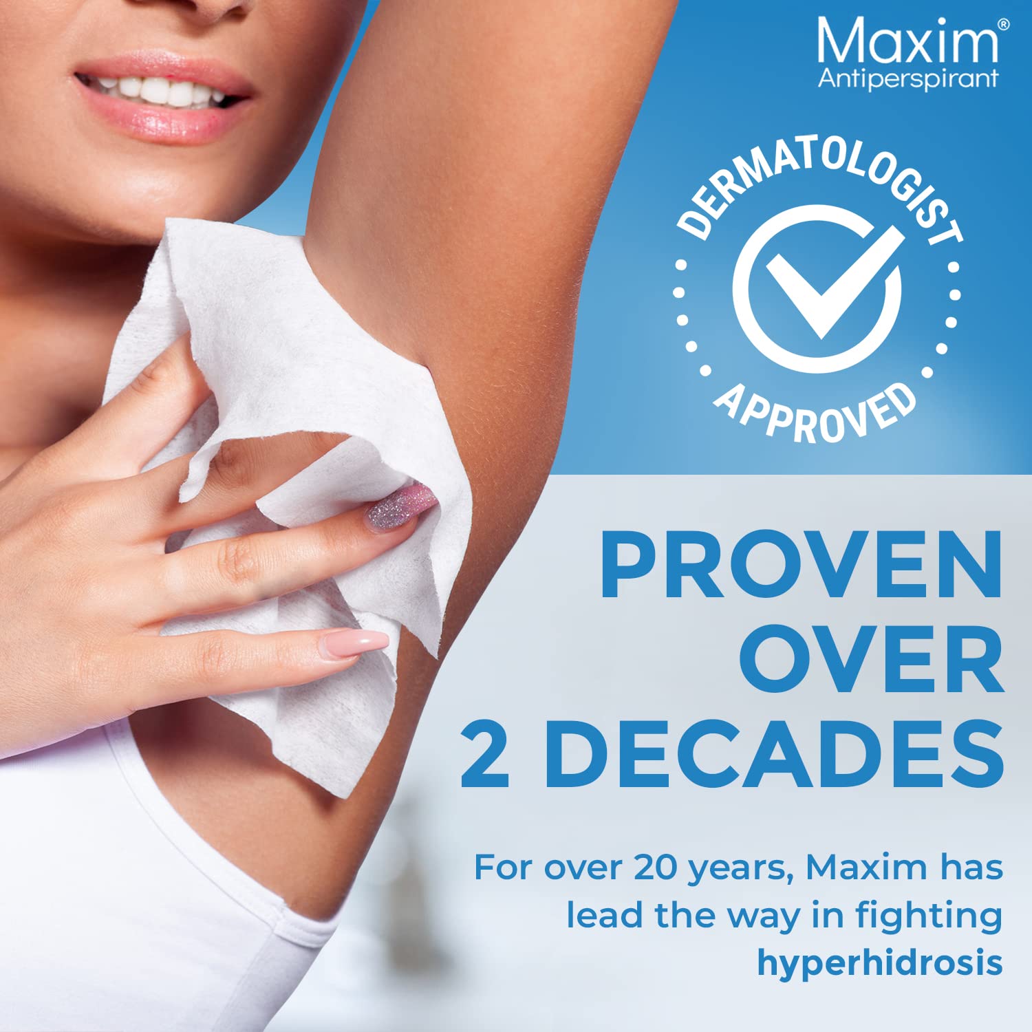 Maxim® Clinical Strength Antiperspirant Wipes for hyperhidrosis Excessive Sweating – Reduces Sweat Up to 7-days Per Use – Antiperspirant for Men and Women Certain to Keep you Dri. 10 wipes : Maxim Facial Wipes : Beauty & Personal Care