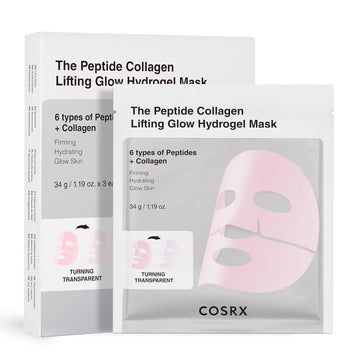 Cosrx The Peptide Collagen Lifting Glow Hydrogel Face Masks Skincare 3 Ea, Collagen Face Mask, Travel Essentials, Overnight Face Mask, Korean Skincare