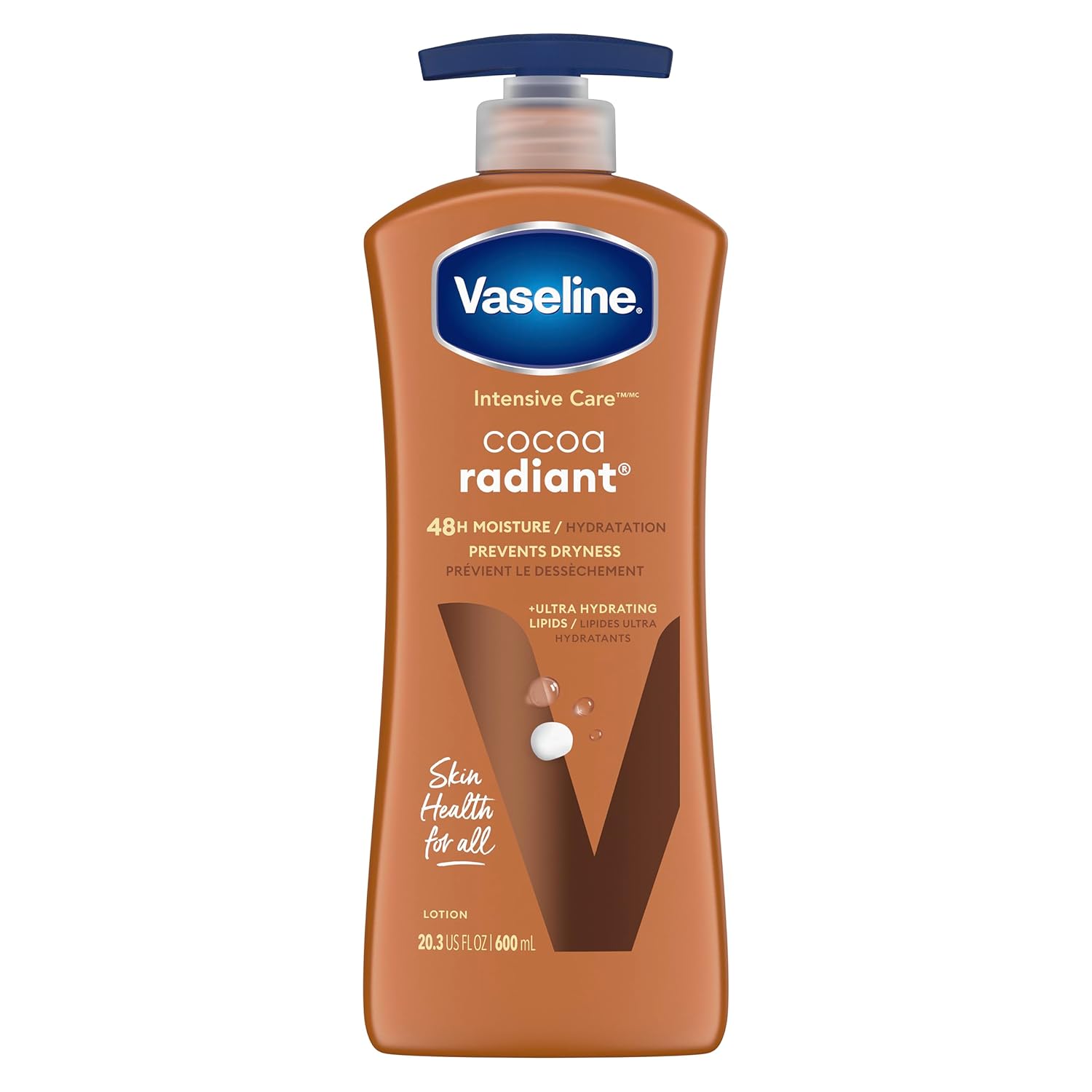 Vaseline Intensive Care Body Lotion For Dry Skin Cocoa Radiant Lotion Made With Ultra-Hydrating Lipids And Pure Cocoa Butter For A Long-Lasting, Radiant Glow 20.3 Oz