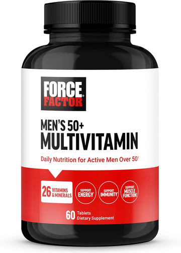Force Factor Men’S Multivitamin 50 Plus, Multivitamin For Men With 26 Vitamins And Minerals, And Phytonutrients To Support Energy, Immunity, And Muscle Function, 60 Tablets