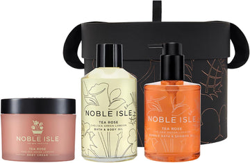 Noble Isle Tea Rose Eternal Rose Gift Set For Women & Men | Bath & Shower Gel, Body Cream & Bath Oil | Infused With Black Tea Leaves & English Rose Petals | Vegan & Cruelty Free - 3 X 250Ml